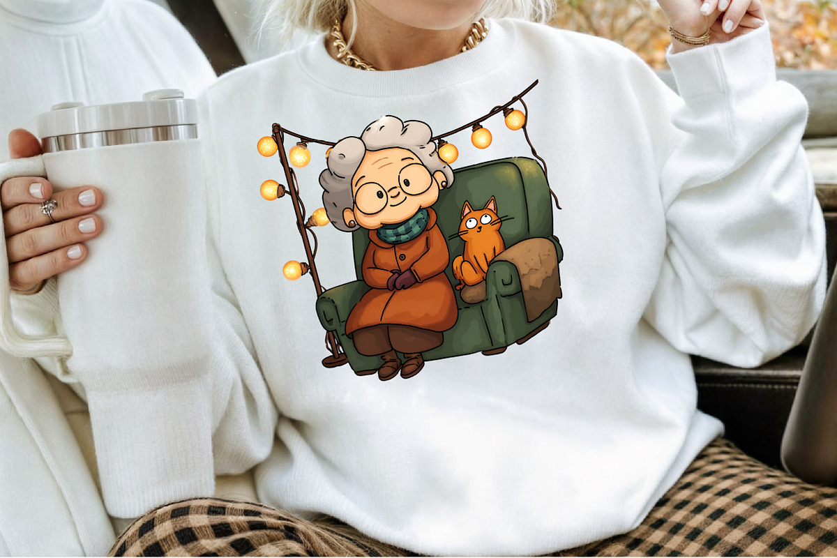 Whimsical Christmas Grandma Clipart, an Illustration by Sublimation Artist (Photo 4 of 6)