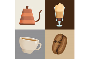 Four Coffee Drink Icons