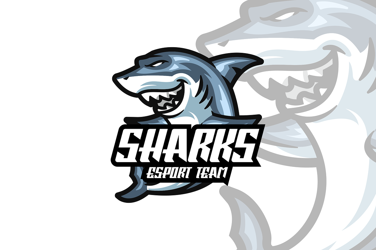 Sharks Mascot Logo Design., a Branding & Logo Template by VectorCraft