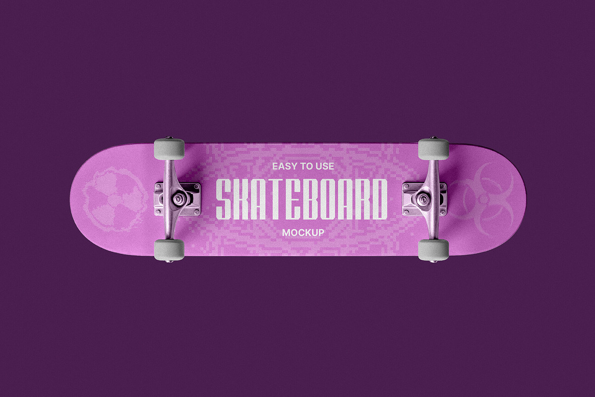 Skateboard Mockup with Wheels, a Product Mockup by Design Squad (Photo 2 of 4)