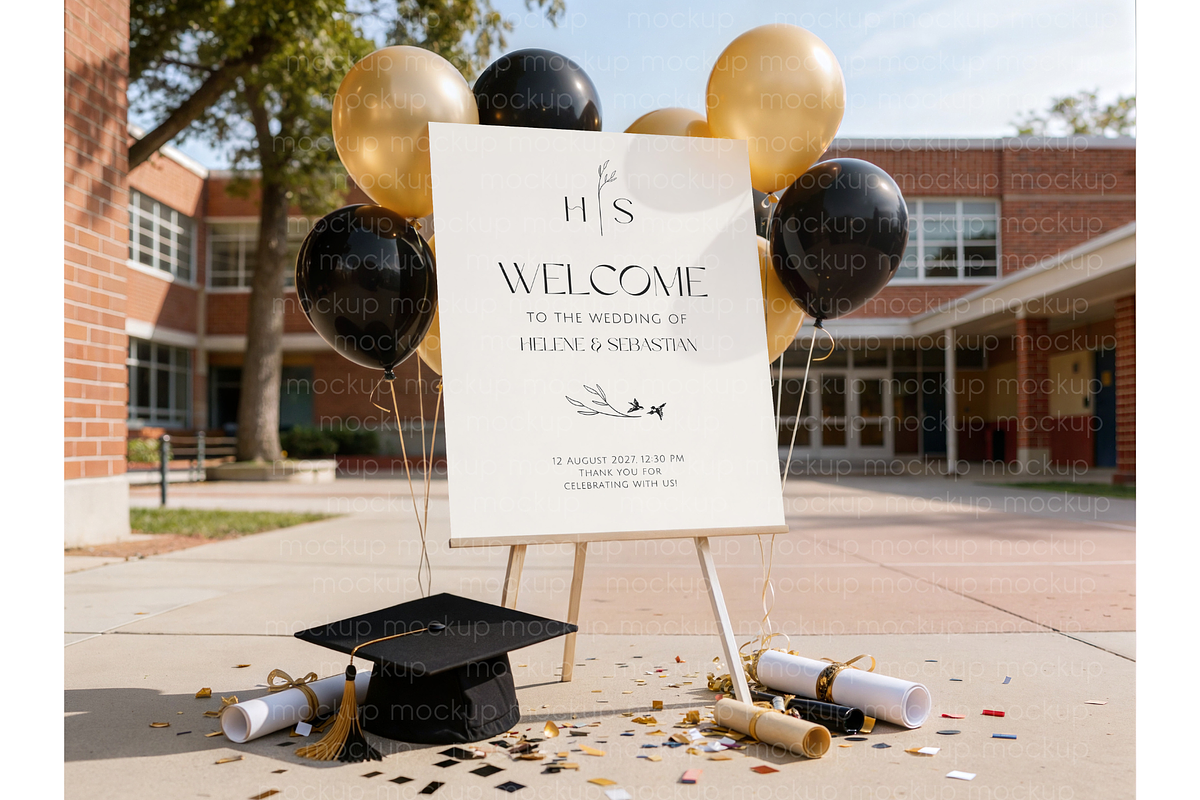 School Graduation 16x20 Easel Mockup, a Product Mockup by MockupWizard