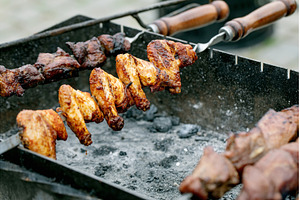 Juicy Meat Skewers On Charcoal Grill, a Nature Photo by Natasha Breen