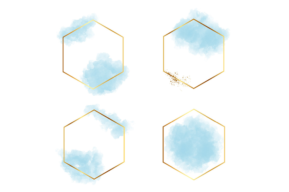 Hexagon frame watercolor, a Background Graphic by Syaeful Anas (Photo 4 of 4)