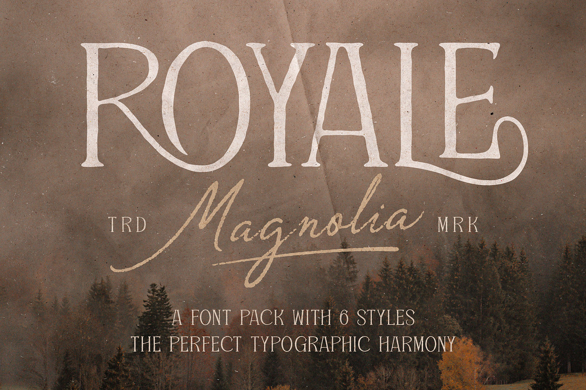 Royale Magnolia Romantic Vintage Duo, a Script Font by Tyasify (Photo 1 of 15)