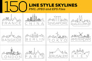 150 - Linear Style City Skylines, an Outline Icon by Kursat Unsal (Thumbnail 10 of 18)