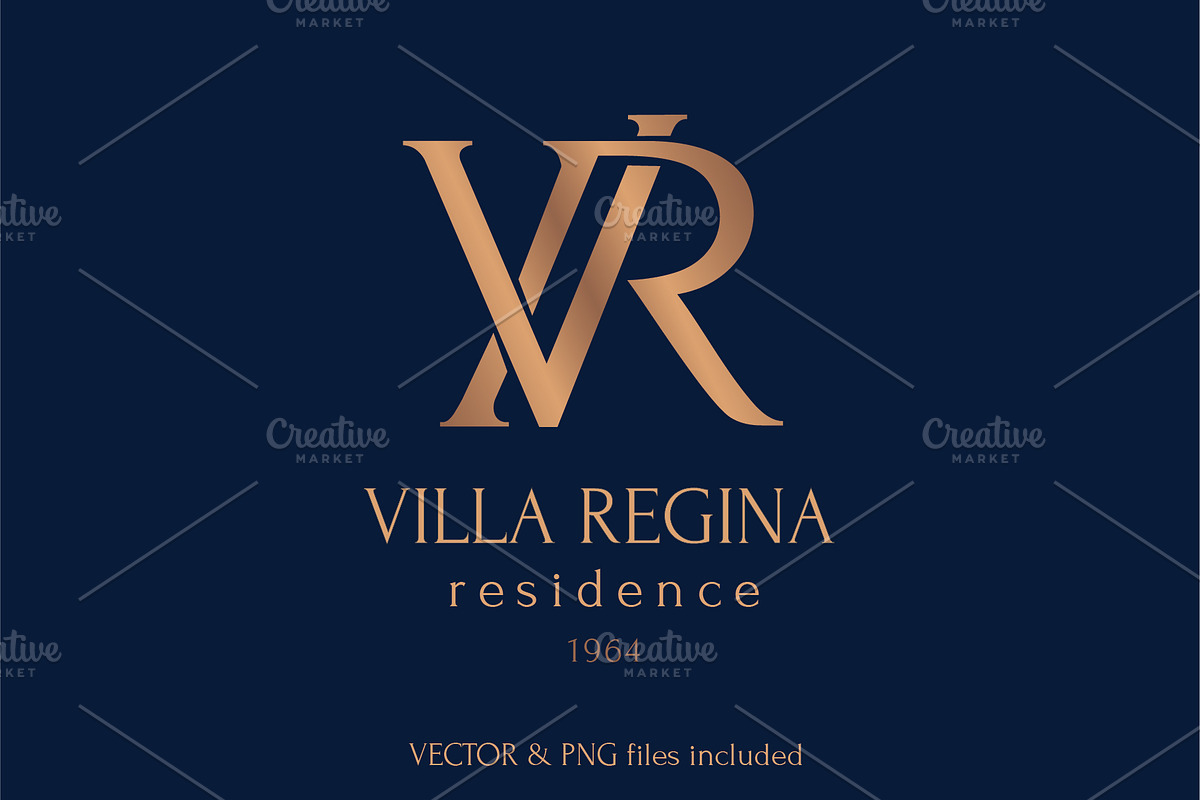 VR classical monogram logo, a Branding & Logo Template by Alexandra De Angelis (Photo 1 of 3)
