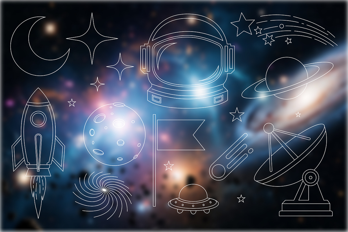 Outline Drawings of Space, an Object Illustration by Saba Vector (Photo 3 of 3)