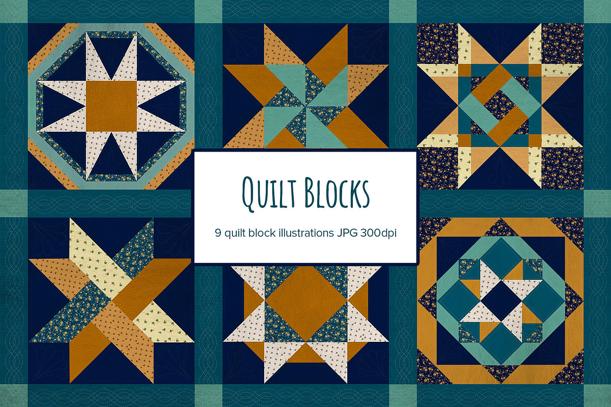 Quilt Block Illustrations, an Illustration by Maggie Stilwell Design (Photo 1 of 9)