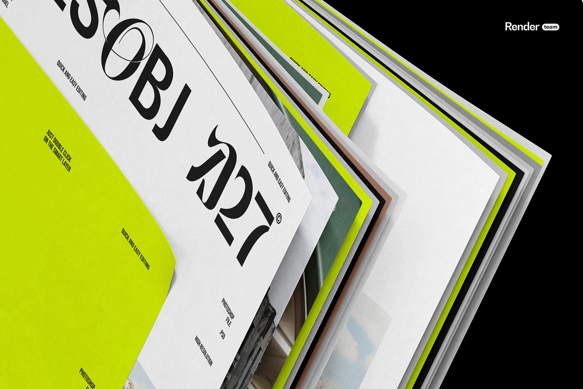 Magazine Mockup Set, a Books & Magazine Mockup by Renderteam (Photo 10 of 12)