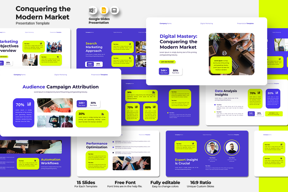 Modern Marketing Google Slides, a Presentation Template by QR Design Studio (Photo 1 of 3)