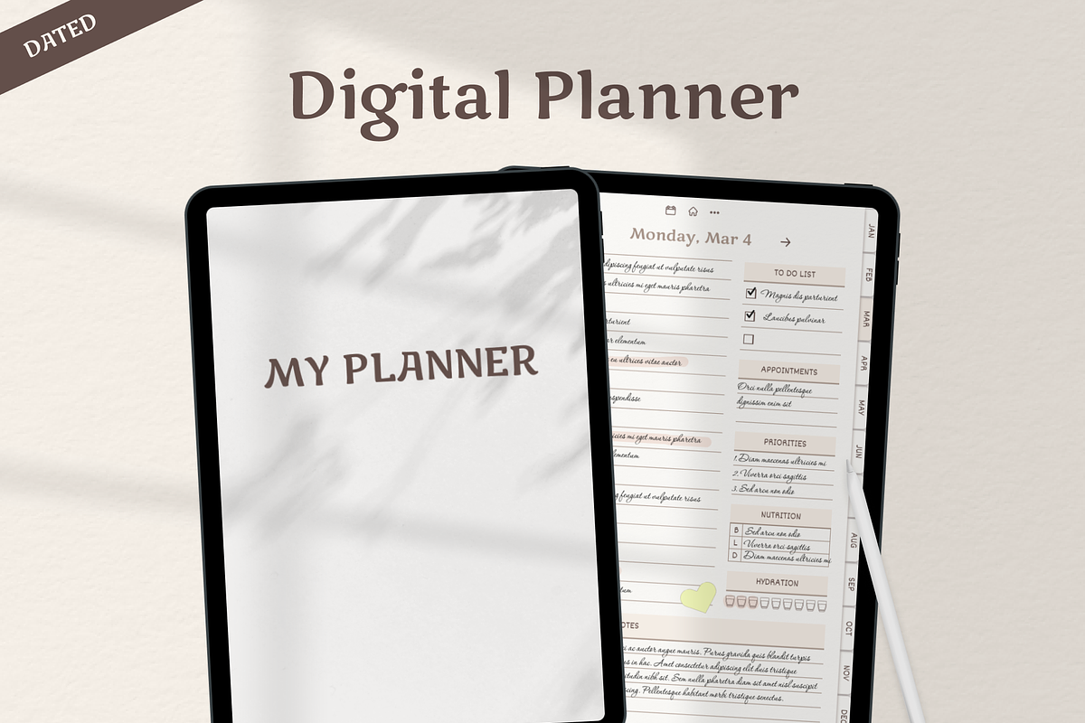 Minimalism Boho Digital Planner, a Templates & Theme by Digital_Mind (Photo 1 of 10)