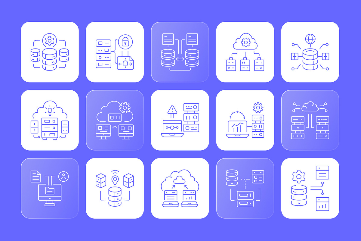 Animated Database Icons Set