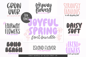 JOYFUL SPRING Brush Font Bundle, a Font by Blush Font Co.