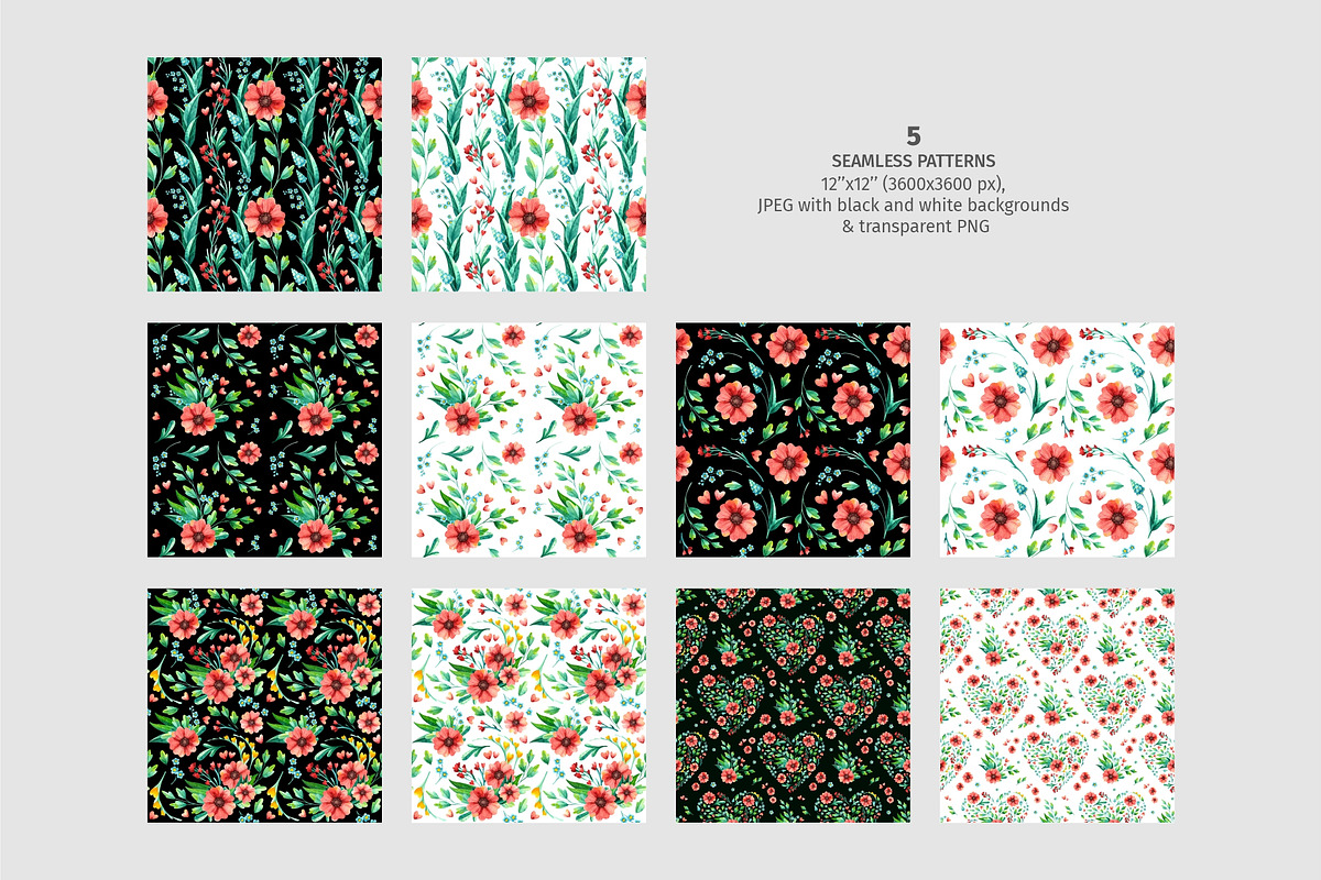 Spring flowers, watercolor clipart, an Illustration by Valin Malin (Photo 5 of 14)