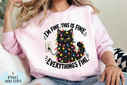 This Is Fine Christmas Cat PNG, a Seasonal Illustration by Daily.Designs (Thumbnail 3 of 5)