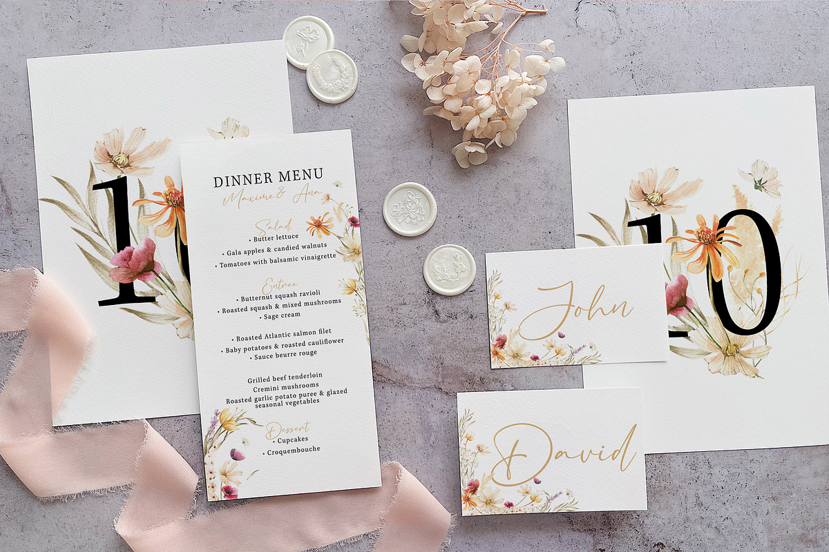 Wildflower Wedding Invitation Suite preview 3