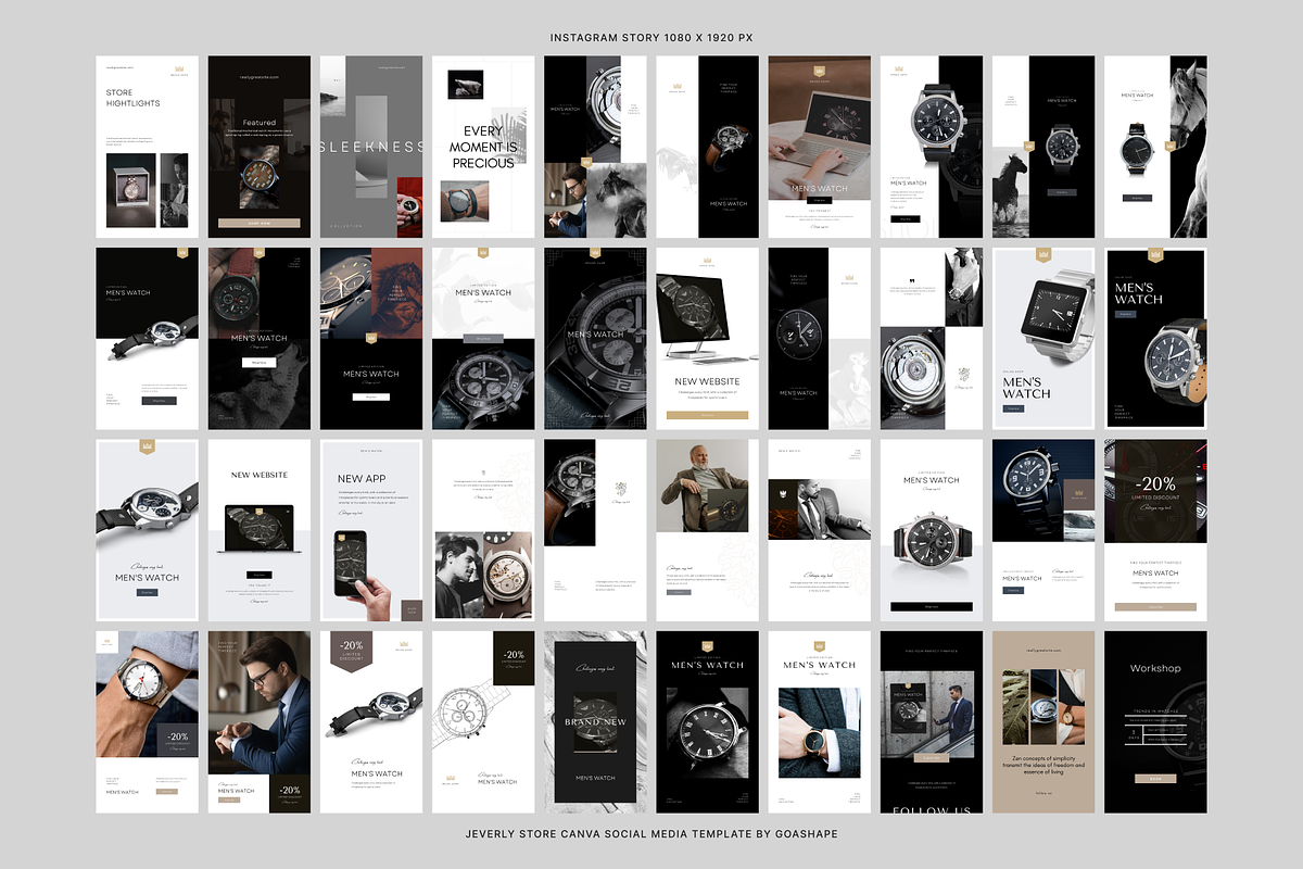Jewelry Watch Canva Social Template, a Social Media Template by Goashape Studio (Photo 5 of 12)