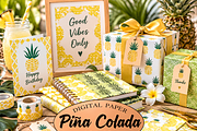 Pineapple patterns 'pina colada', a Pattern Graphic by Kiwi Fruit Punch (Thumbnail 2 of 3)