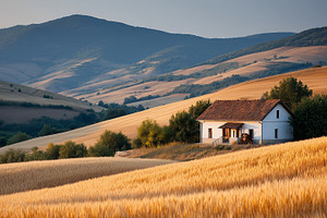 Beautiful rural house surrounded by, a Nature Photo by MistyDay