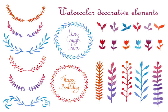 Hand drawn floral elements preview 2
