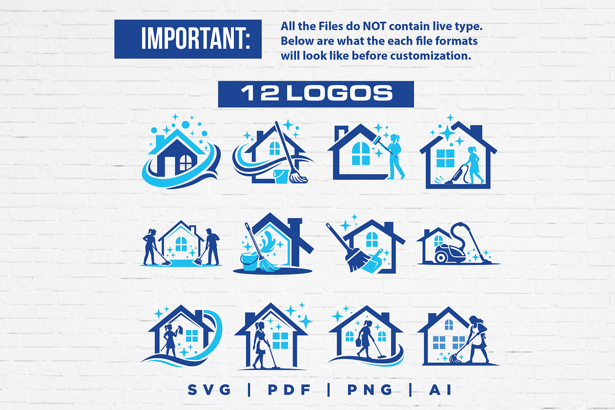12 Maid Service Logo Bundle, a Branding & Logo Template by Guavanaboy (Photo 2 of 3)