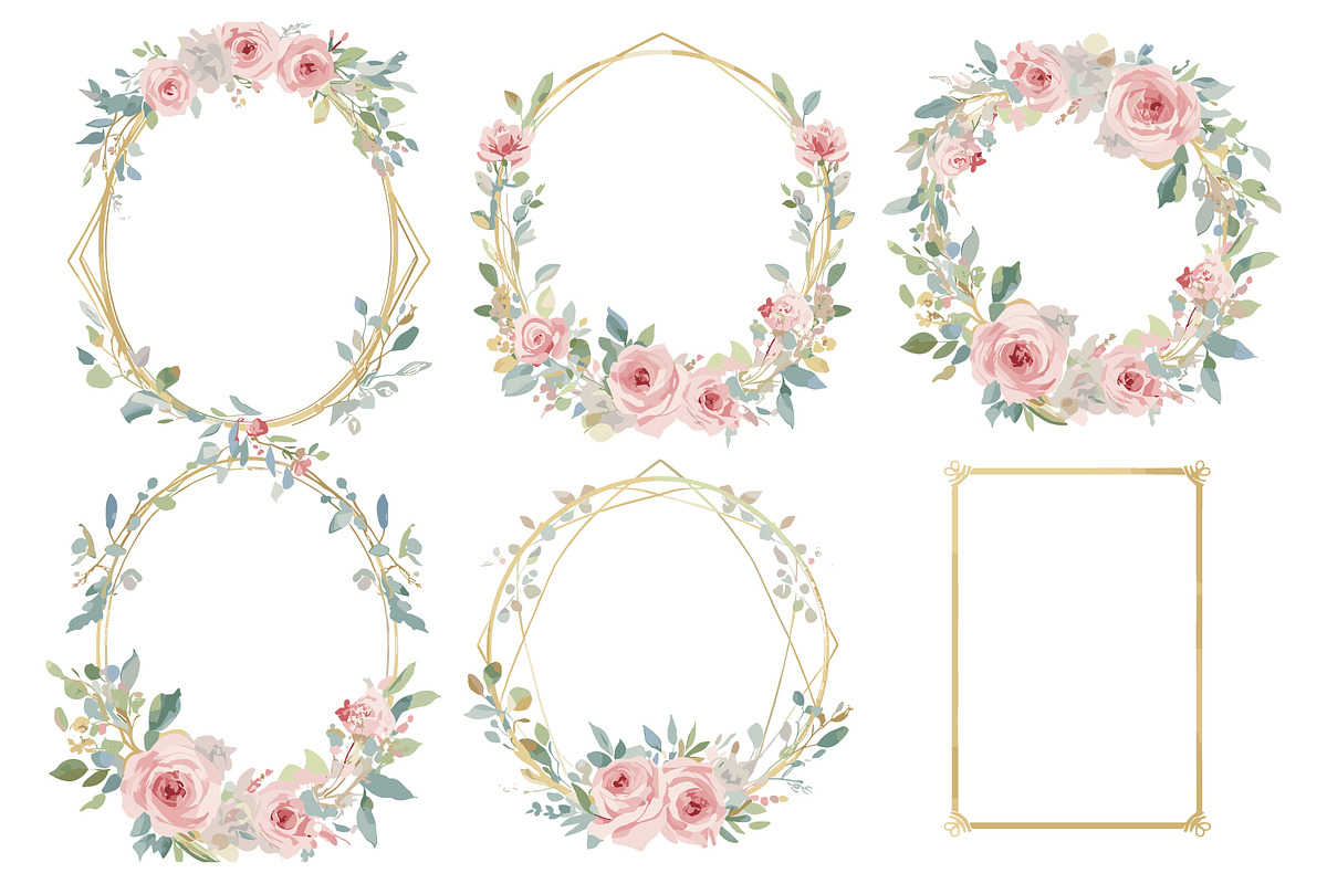 Geometric Floral Frames Set, an Illustration by jahid234 (Photo 20 of 20)