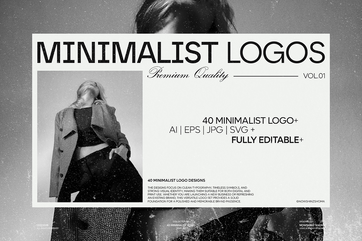Minimalist 40 Logo Template | AI EPS, a Branding & Logo Template by Nowshinz Shoma (Photo 1 of 18)