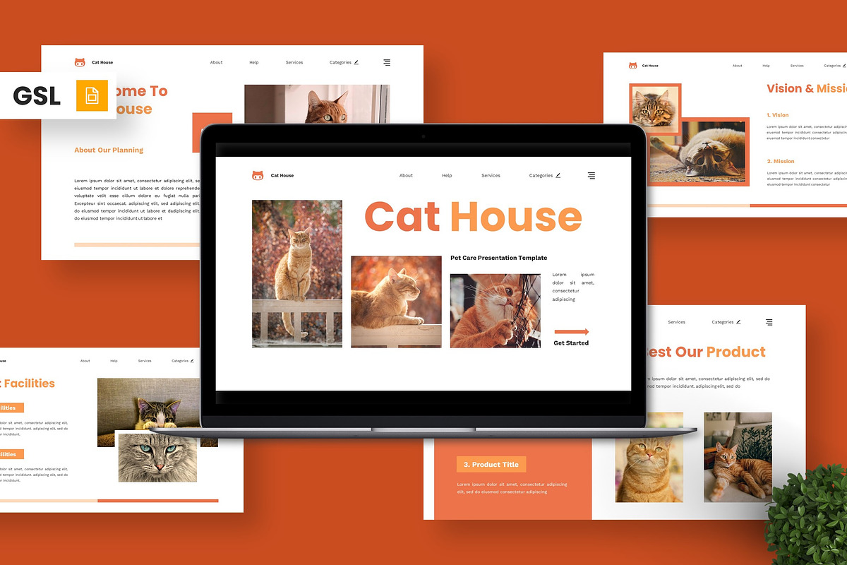 Cat House - Pet Care Google Slide