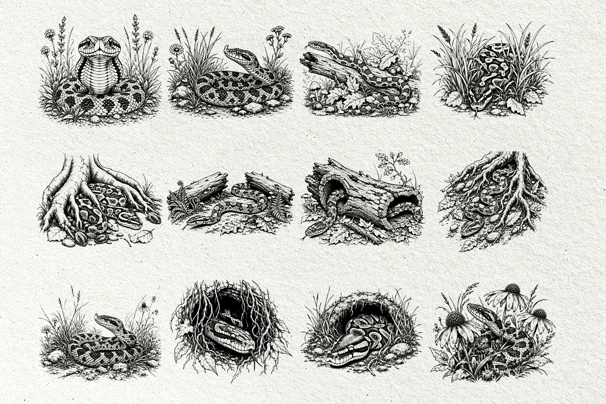 Snake Illustration Set, an Animal Illustration by DENIDigitalArtSudio (Photo 7 of 8)