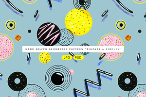 Zigzags & Circles: Seamless pattern