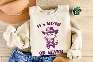 Meowdy Cute Cat PNG, It's Meow Or