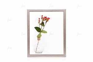 Silver 8x10" frame isolated mockup