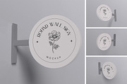 Round Wall Sign Mockup, an Advertising Mockup by xavier_studio (Thumbnail 1 of 5)