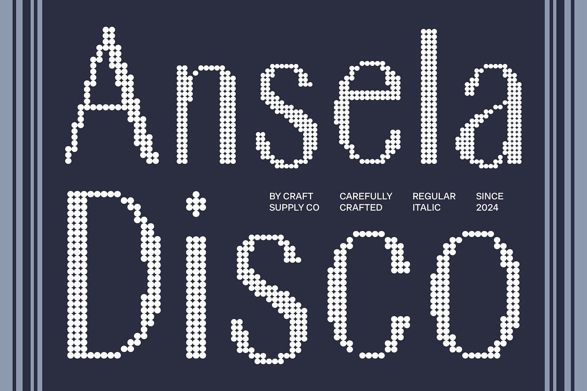 Ansela Disco, a Sans Serif Font by Craft Supply Co. (Photo 1 of 8)