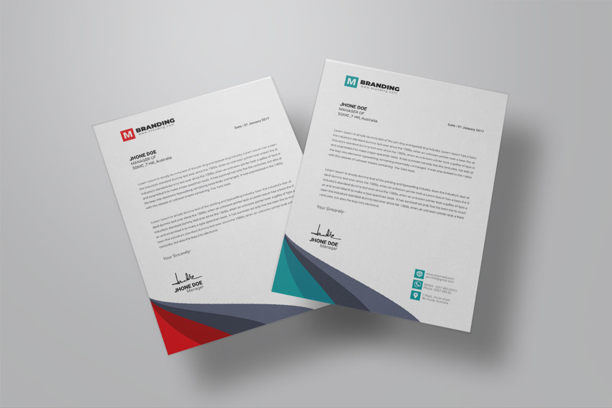 Branded Company Letterhead Design, a Stationery Template by BrandlyTemplate (Photo 3 of 3)