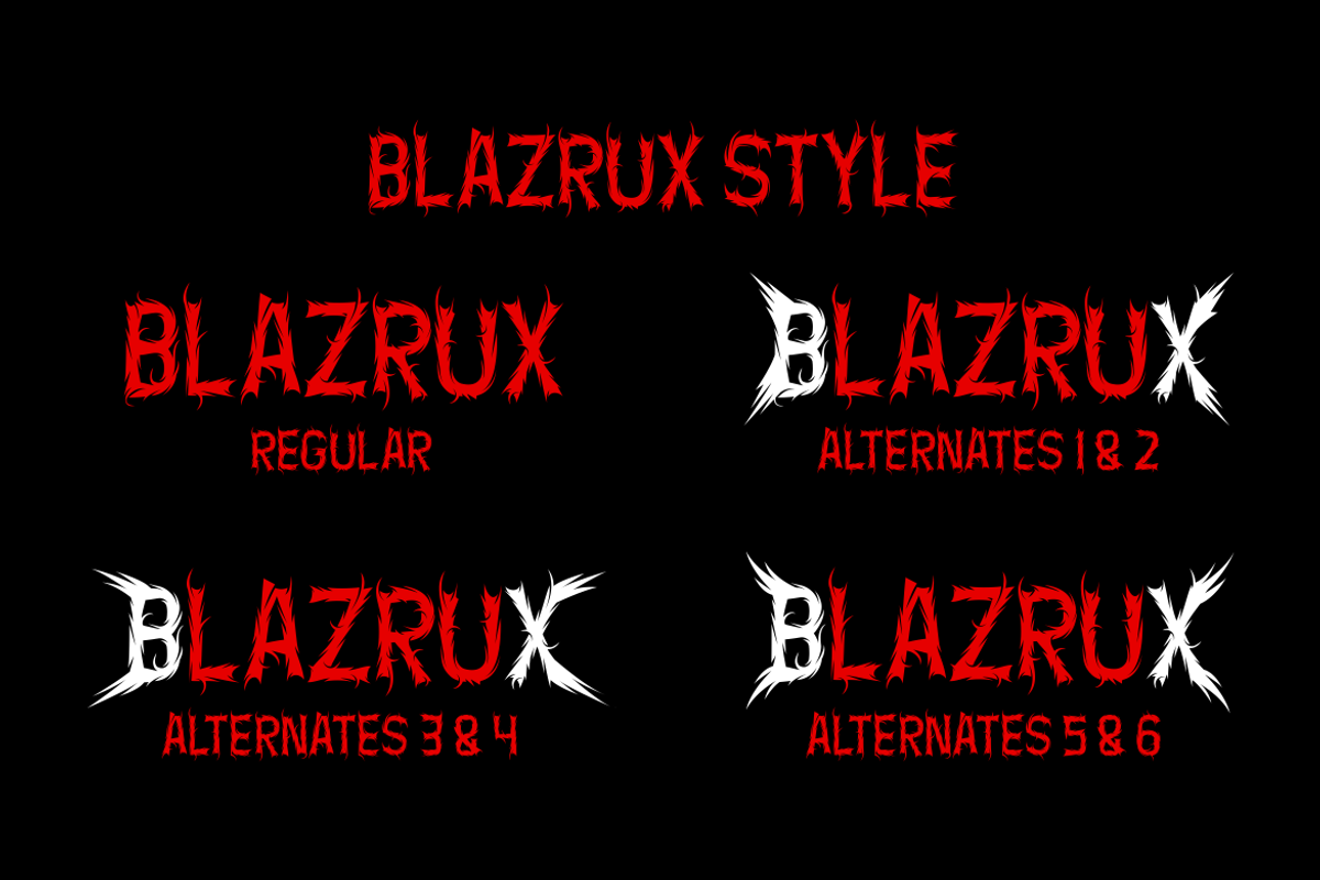 Blazrux - Death Metal Font, a Blackletter Font by PutraCetol Studio (Photo 3 of 11)