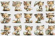 Whimsical Summer Fox Clipart, a Seasonal Illustration by Rose Art (Thumbnail 2 of 6)