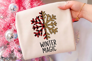 Winter Magic Plaid Leopard Snowflake