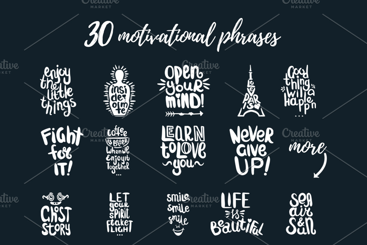 30 Handdrawn Quotes For Cards., an Illustration by Wewhitelist (Photo 2 of 7)