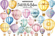 Pastel Hot Air Balloons Clipart, an Illustration by DreamArtGraphic (Thumbnail 1 of 5)