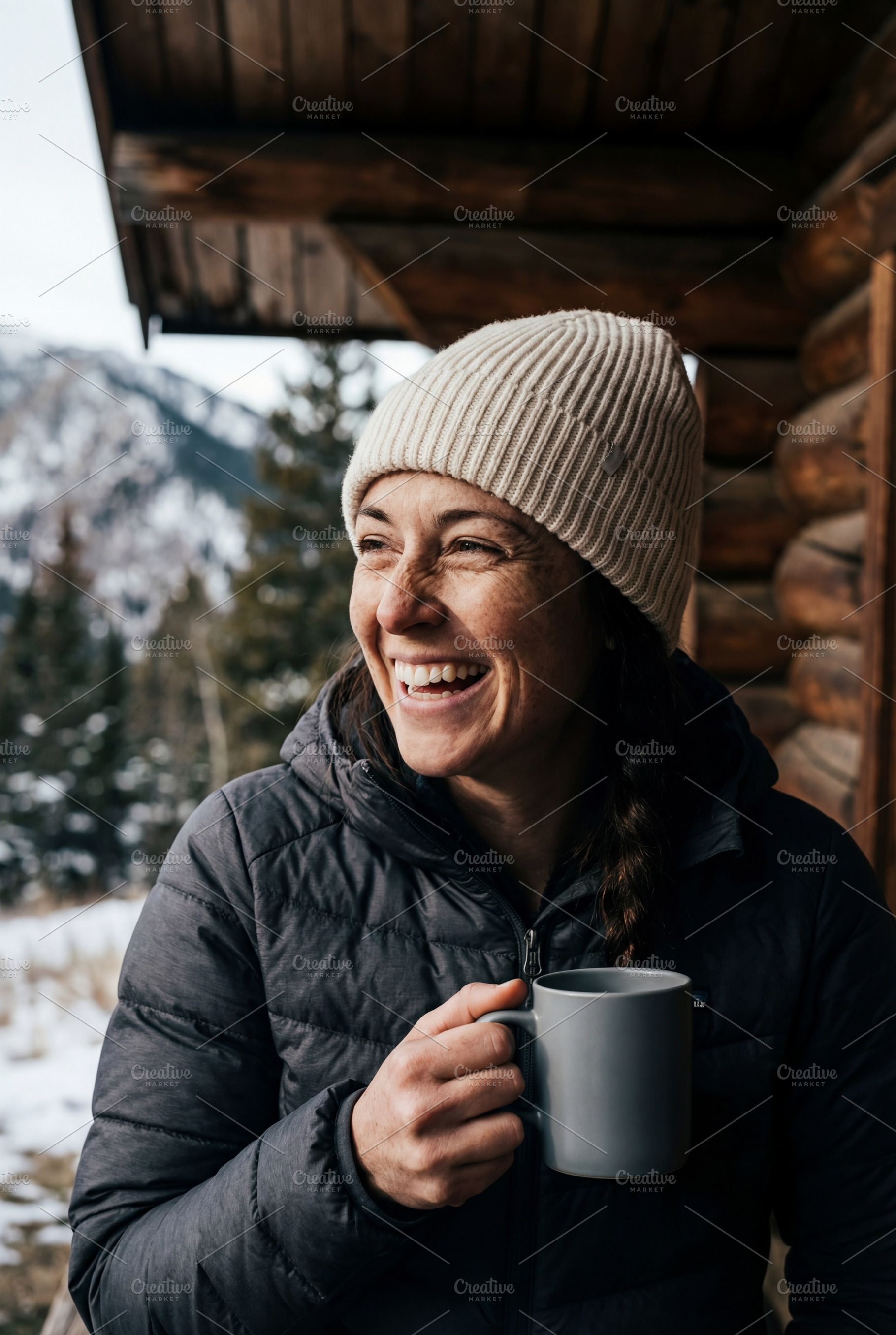 Joyful woman enjoying coffee, a Person Photo by Virgo Studio