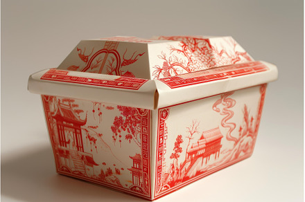 Traditional chinese takeout box on, a Food & Drink Photo by Ylivdesign