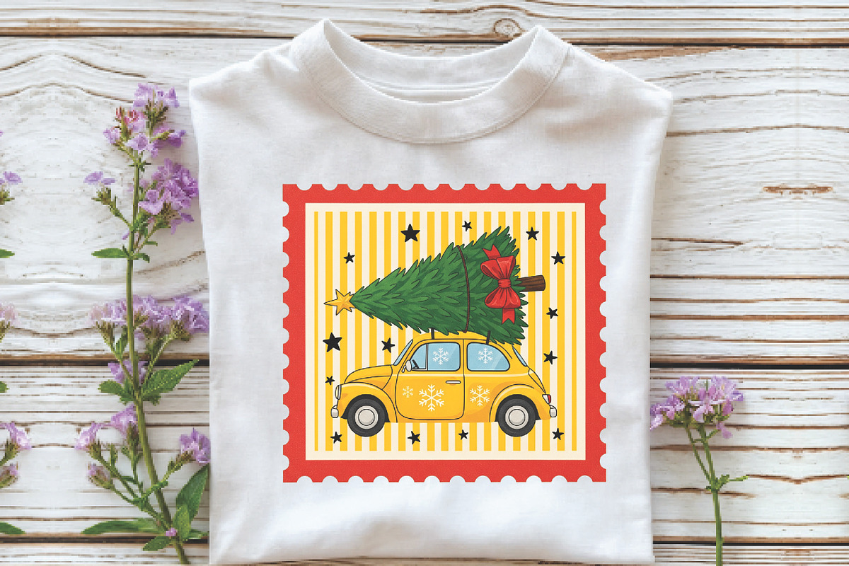 Christmas Tree Car Coquette Stamps P, an Illustration by Libby Wishes (Photo 3 of 5)