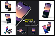 iPhone 13 Pro Mockup, an iPhone Mockup by Mockupia (Thumbnail 1 of 27)