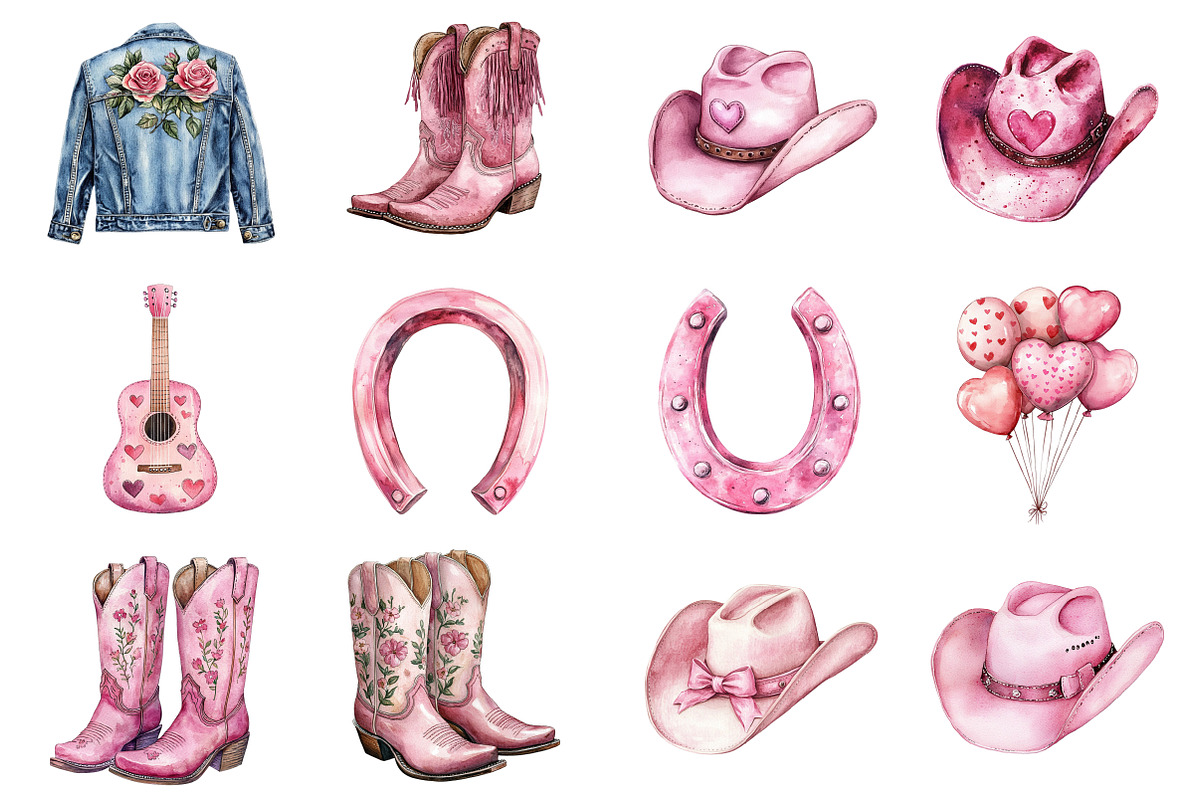 Cowgirl Bachelorette Clipart, a Seasonal Illustration by CitraGraphics (Photo 3 of 7)