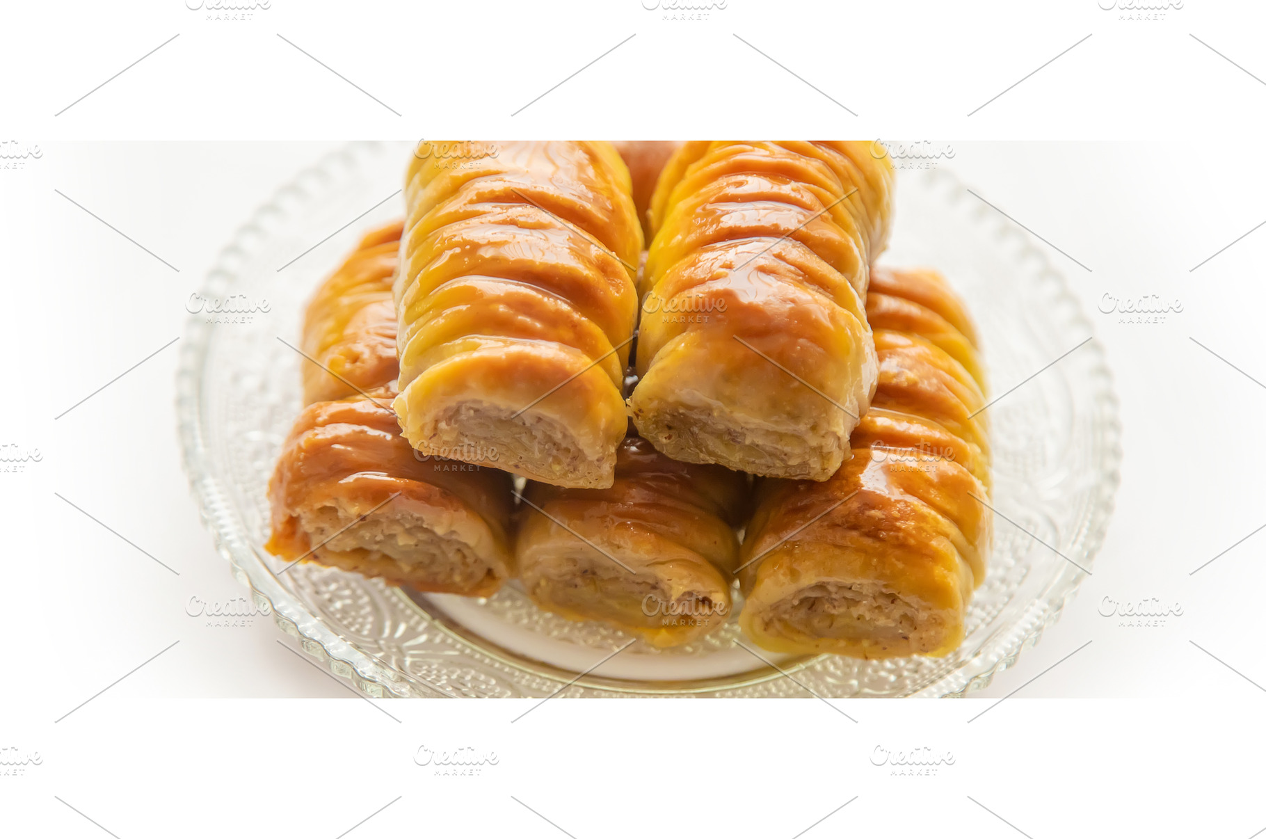 Oriental sweet baklava isolate on a, a Food & Drink Photo by yanadjana