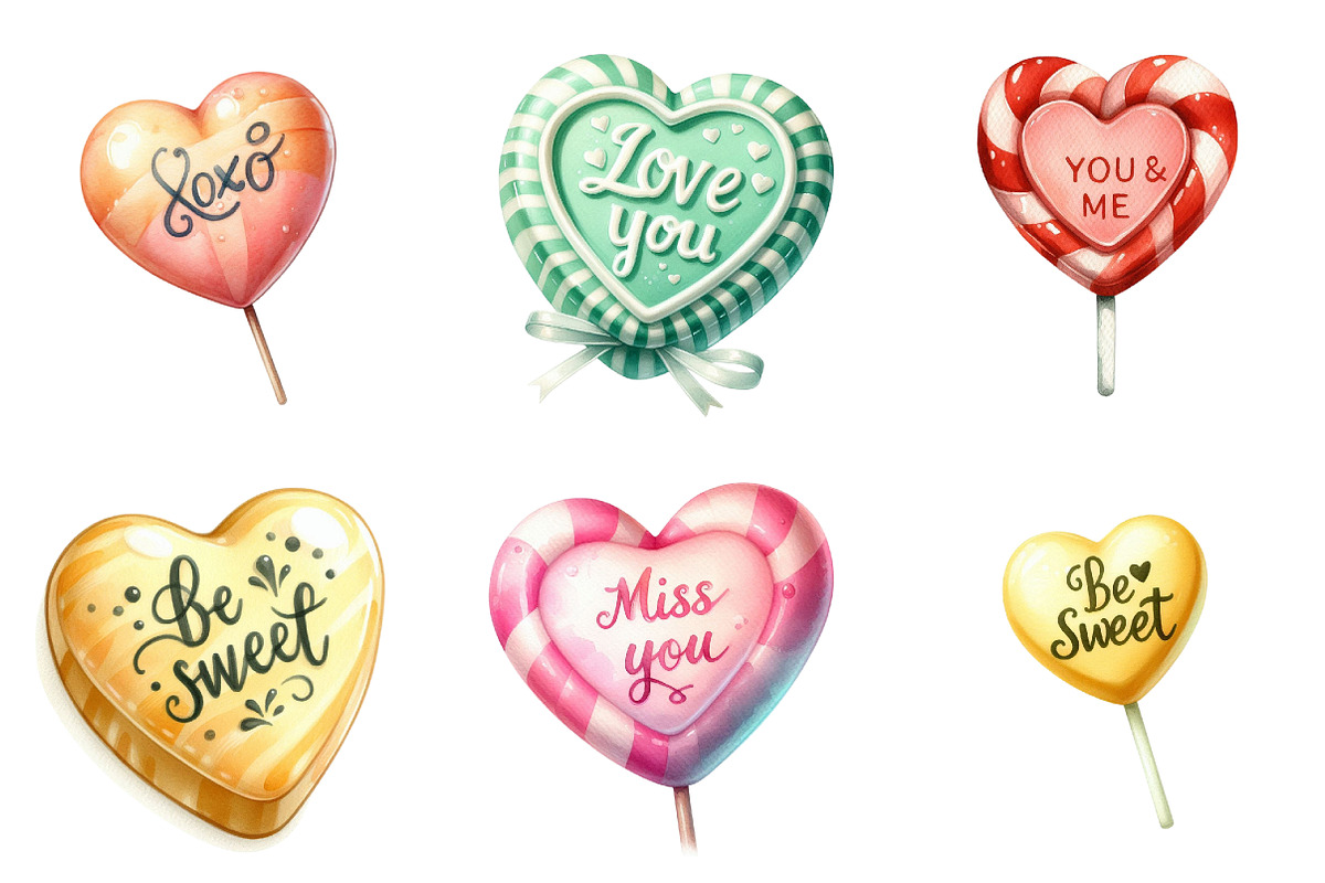 Valentine's Day Candy Hearts Clipart, a Graphic by CitraGraphics (Photo 3 of 3)