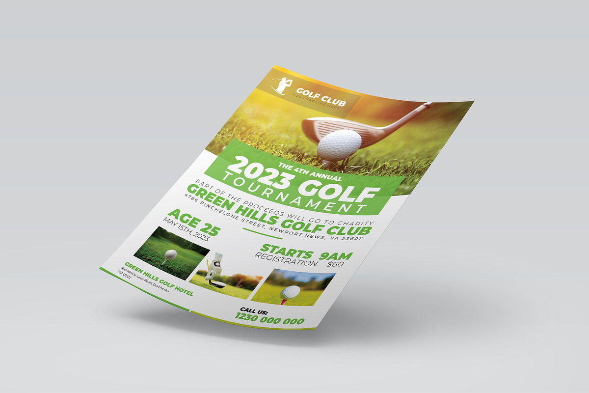 Golf Tournament Flyer Template, a Flyer Template by Designscozy (Photo 2 of 5)
