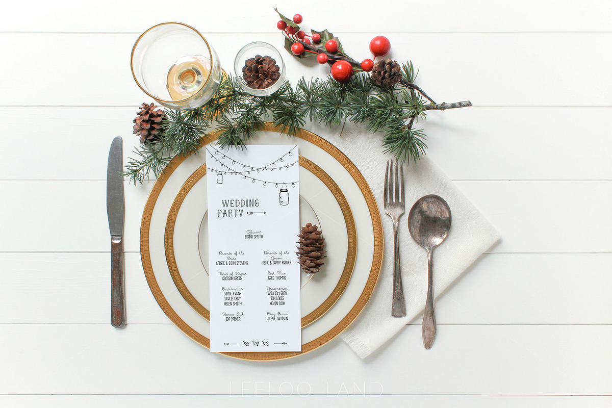 Festive Gold Program/Menu Mockup, a Product Mockup by ILLONA GRAPHICS (Photo 3 of 4)