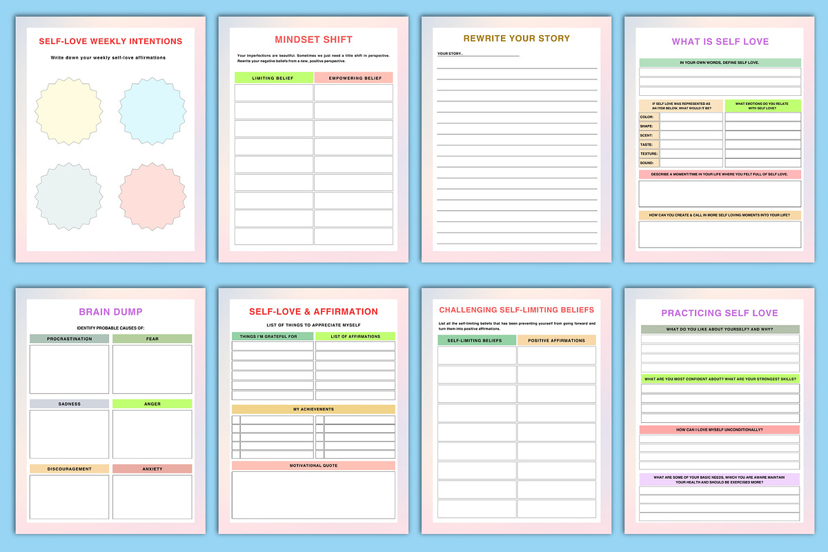 2025 Self-Love Journal Canva, a Stationery Template by Designmela01 (Photo 4 of 6)